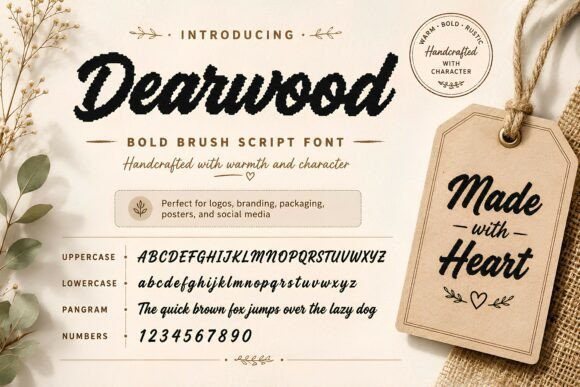 Dearwood: The Warm, Rustic Script That Bridges Handmade Charm and Modern Brand Clarity